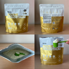 Fernes colostrum powder in smoothie with neutral flavor.