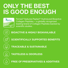 Fernes flavorless, odorless collagen blends into meals and beverages.