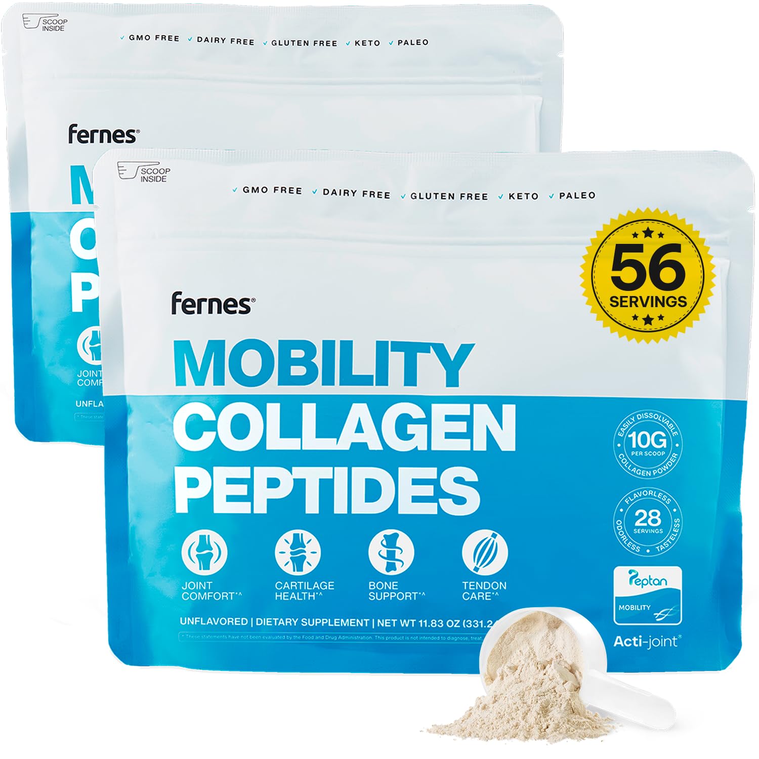 Fernes Mobility collagen powder tub for daily joint support.