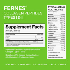 Fernes Peptan collagen with 18 amino acids for hair, skin, and nails.