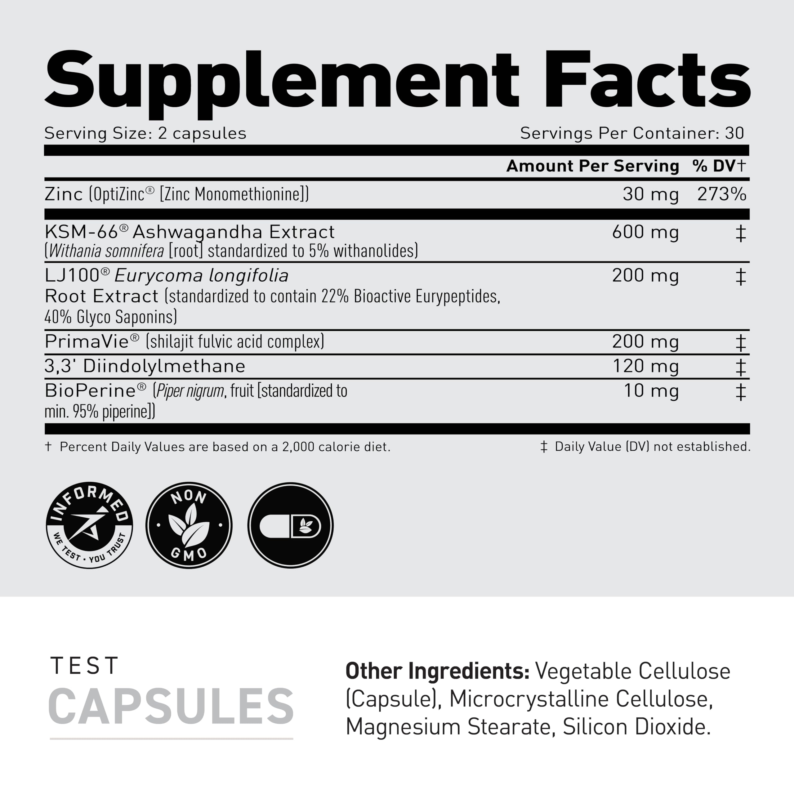 Graphic of LJ100 and KSM-66 illustrating ingredient transparency.