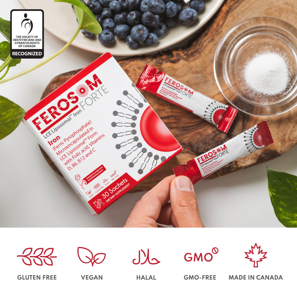 FEROSOM FORTE berry-flavored drink ready to sip with high absorption.