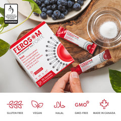 FEROSOM FORTE berry-flavored drink ready to sip with high absorption.