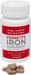 Ferretts Iron Tablets closeup highlighting tablet shape and ferrous fumarate content.
