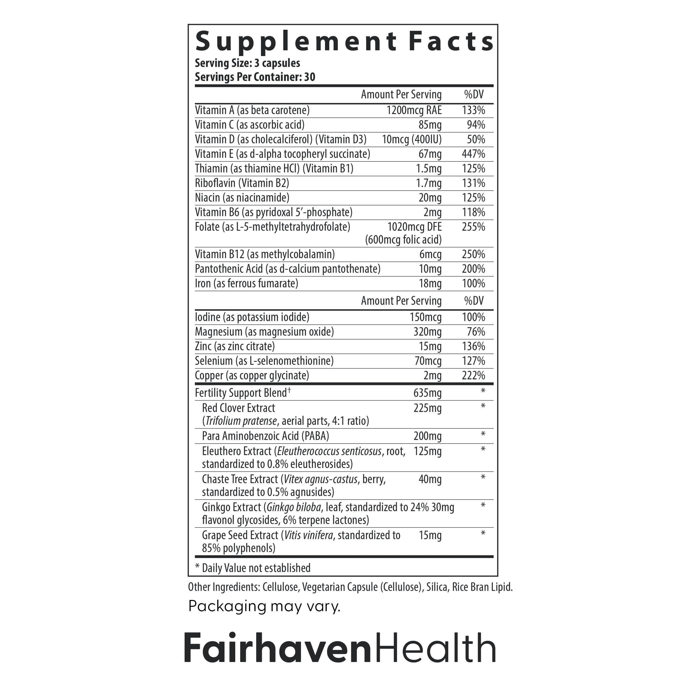 FertilAid for Women folate close-up, emphasizing prenatal nutrition support.