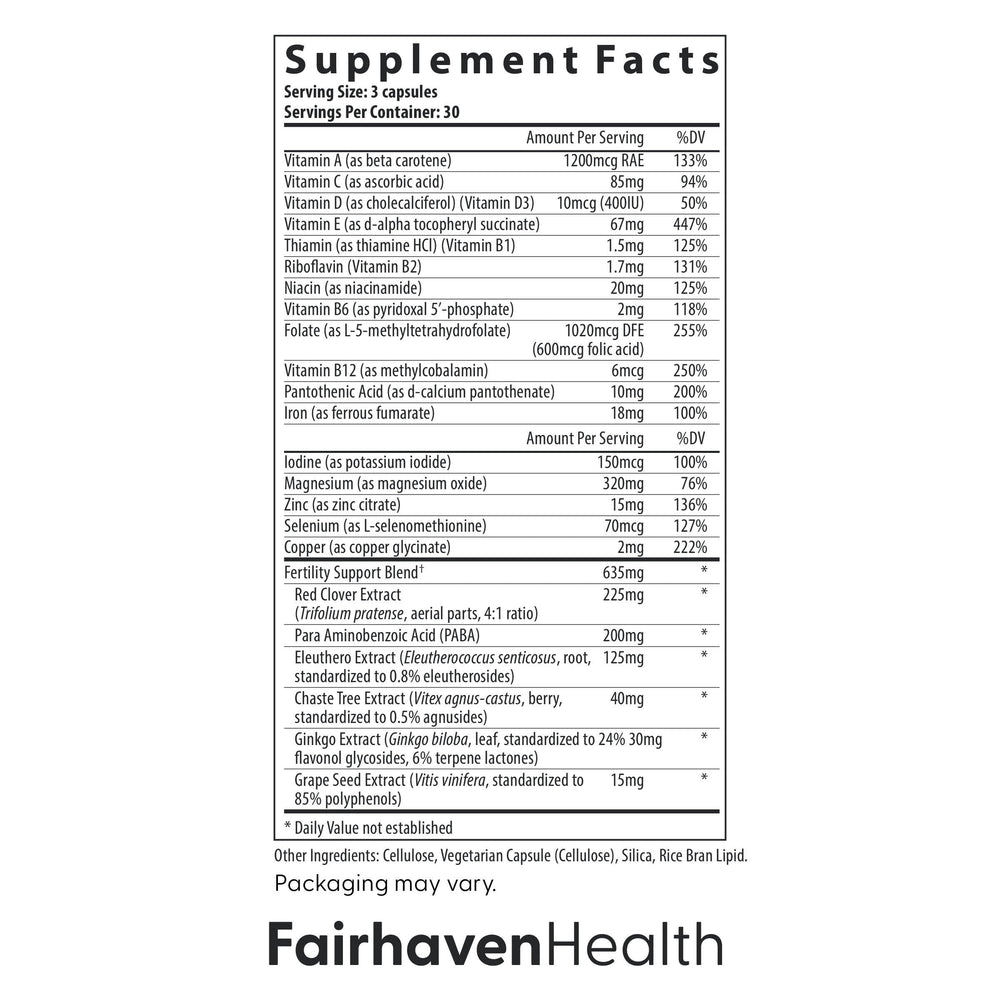 FertilAid for Women folate close-up, emphasizing prenatal nutrition support.