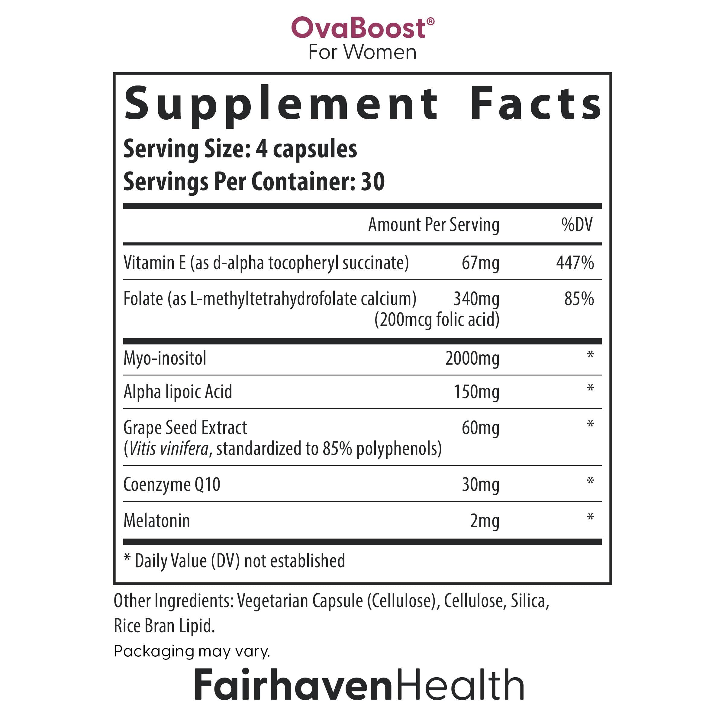 Fertilaid for Women capsules close-up with Vitex and Red Clover