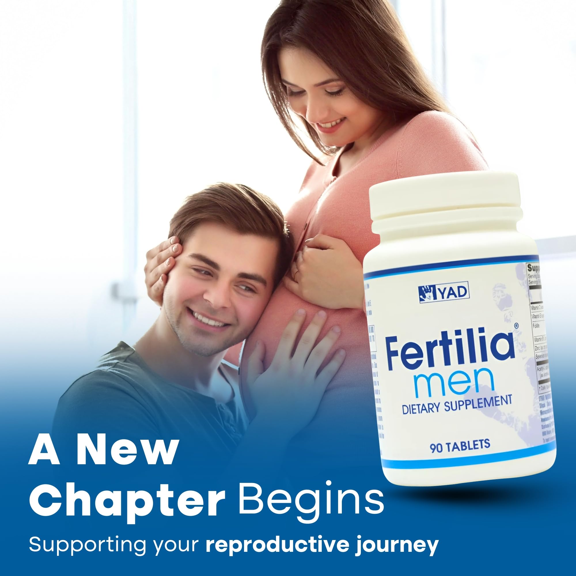 Lifestyle scene of a person taking Fertilia Men as part of a routine.