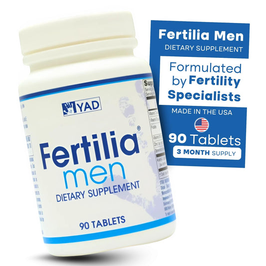 Fertilia Men tablets arranged for a simple daily dose.