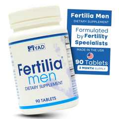 Fertilia Men tablets arranged for a simple daily dose.