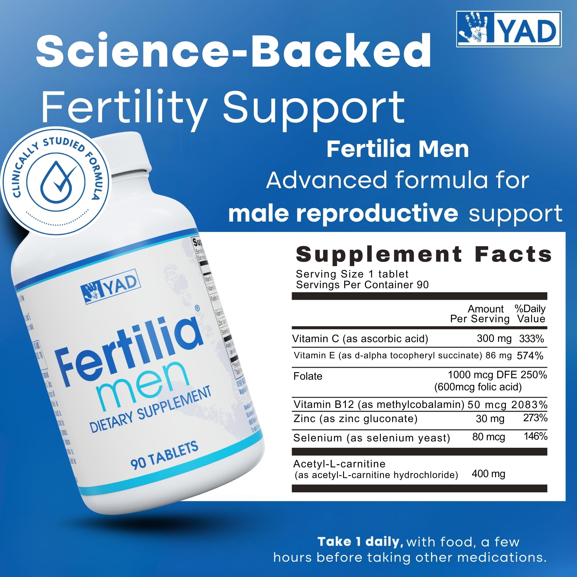 Fertilia YAD daily dose capsules pictured for easy routine