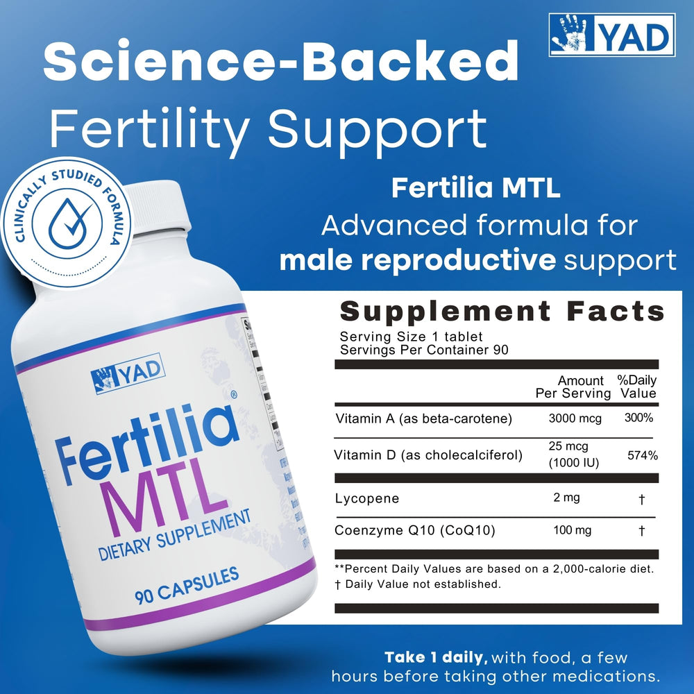 Fertilia YAD daily routine scene with supplements on table