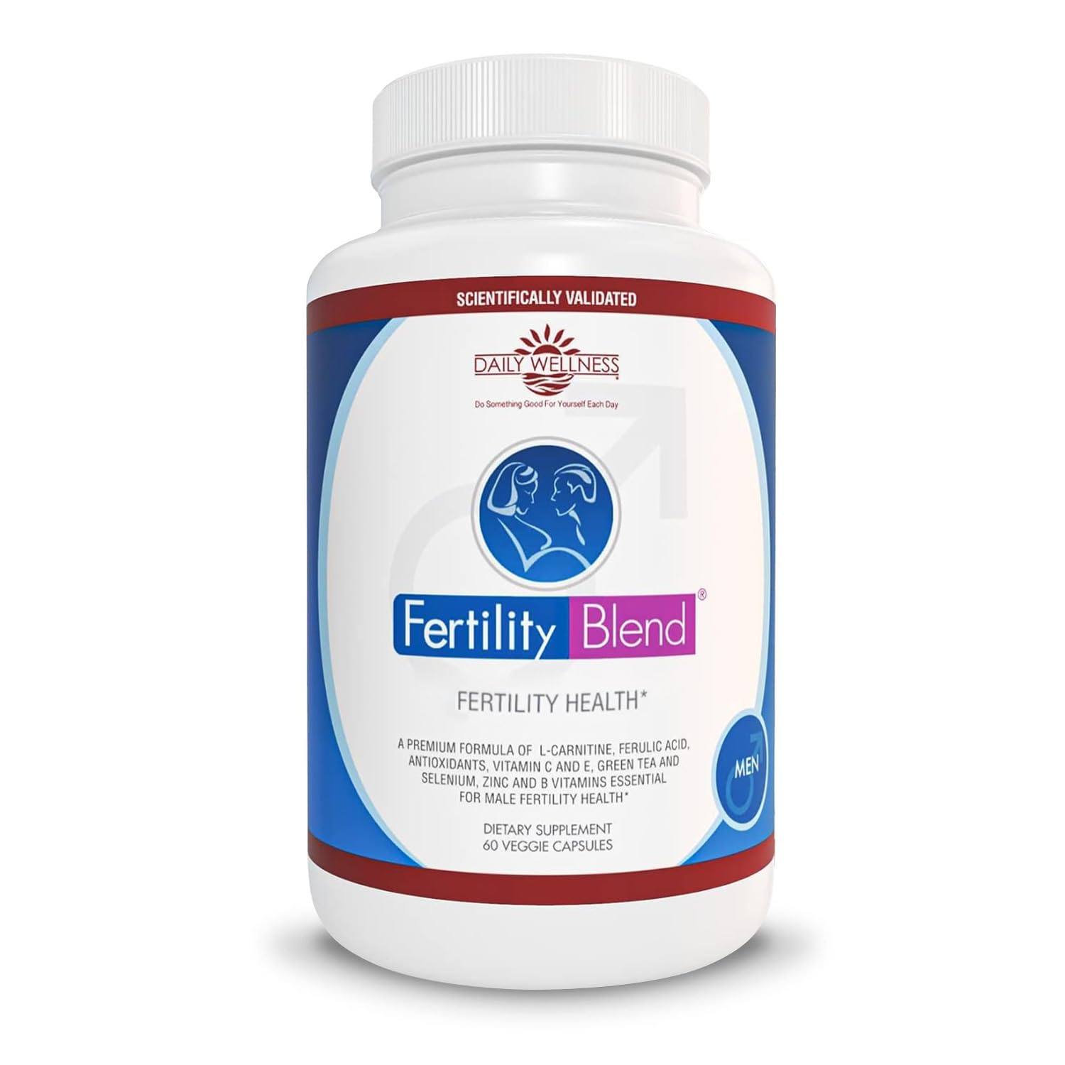 Fertility Blend Daily Wellness bottle close-up for daily male fertility support