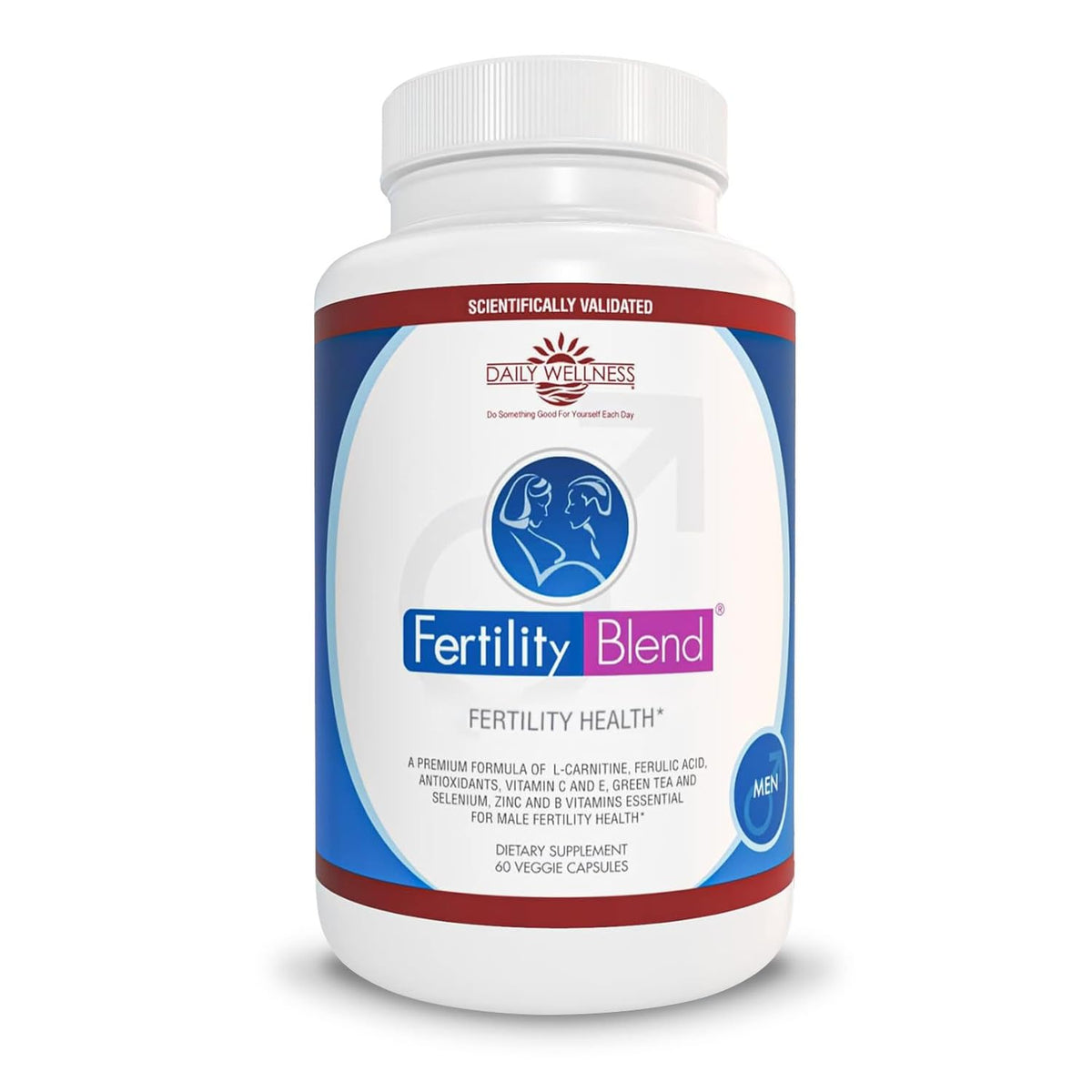 Fertility Blend Daily Wellness bottle close-up for daily male fertility support