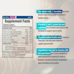 Closeup of Fertility Blend Daily Wellness capsules highlighting herbal blend