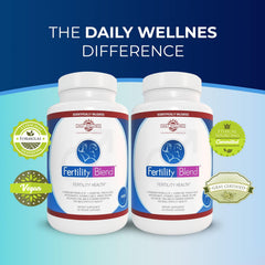 Couple-friendly scene with Fertility Blend Daily Wellness for preconception planning