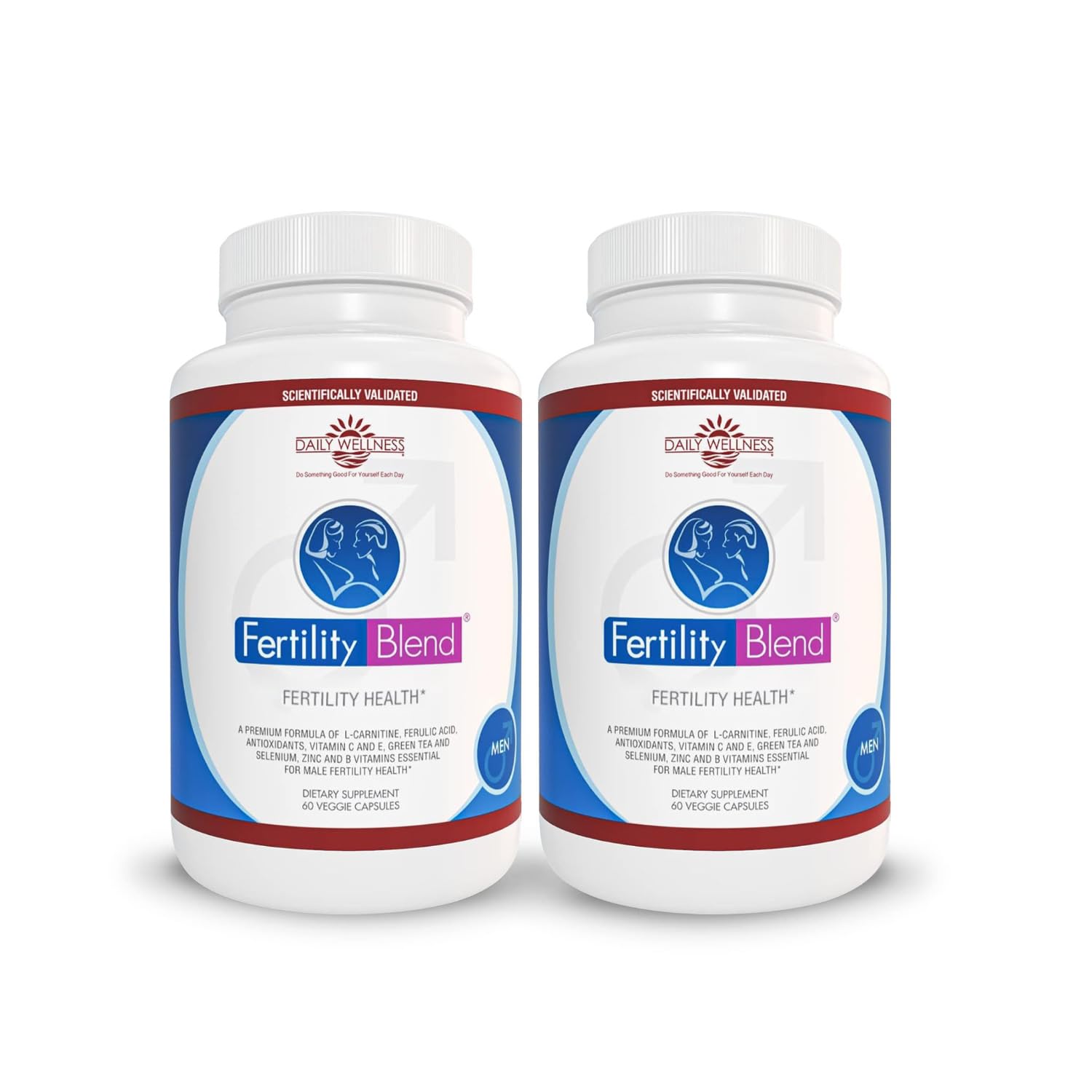 Fertility Blend Daily Wellness bottle promoting natural male count support