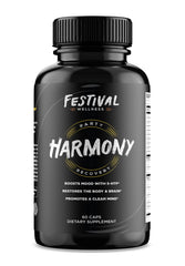 Festival Wellness Harmony bottle shown for post-festival recovery and mood support.
