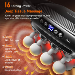 Feyano 40kg thrust delivers powerful percussive therapy on knots.