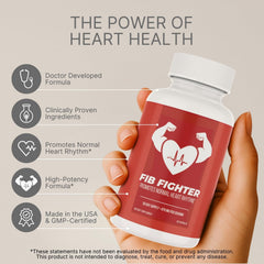 Fib Fighter heart rhythm capsules close-up highlighting vegan daily use