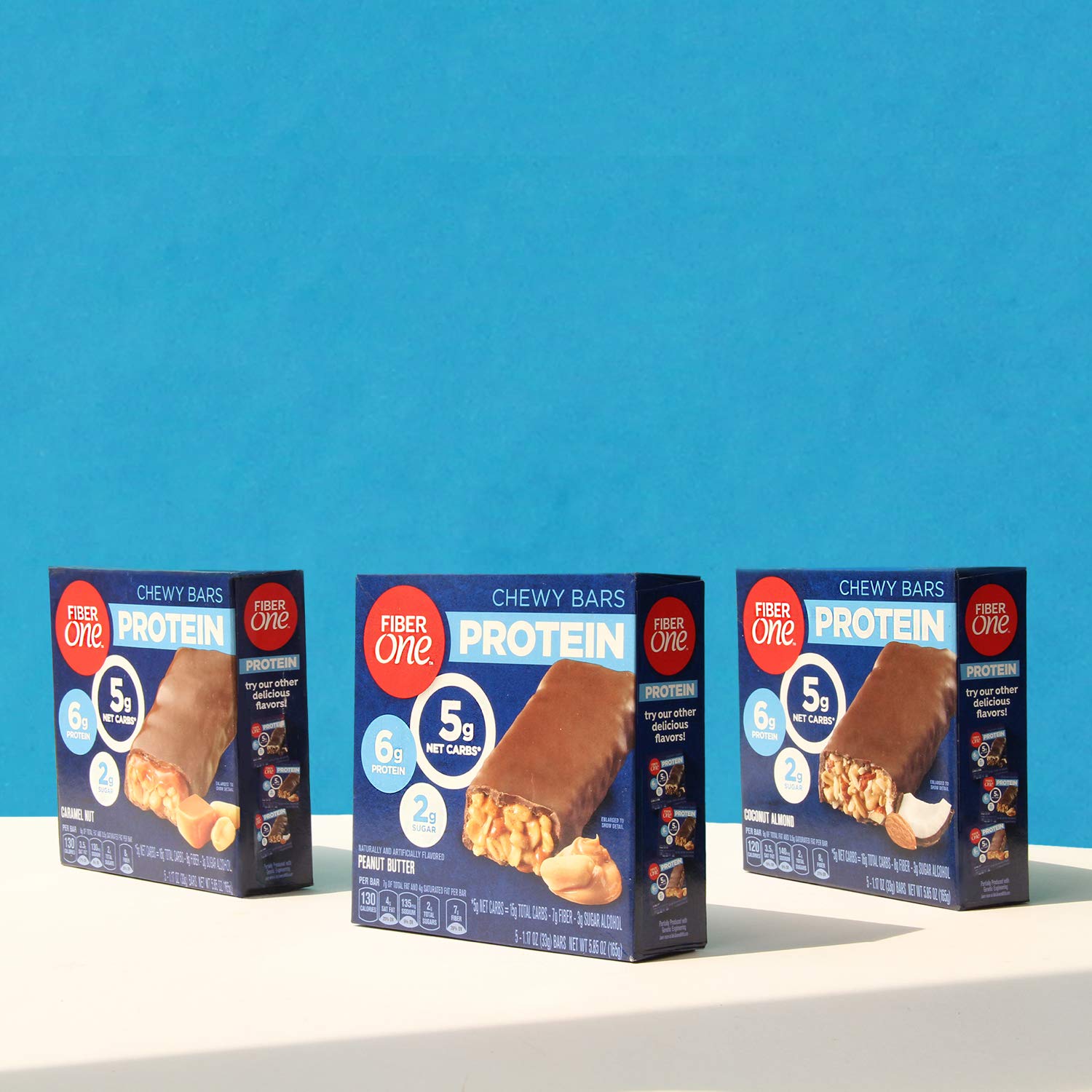 Fiber One caramel nut bar in gym bag demonstrates convenient protein-fiber snack after workouts