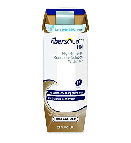 Fibersource HN bottle front packaging highlights fiber-containing nutrition for tube feeding.