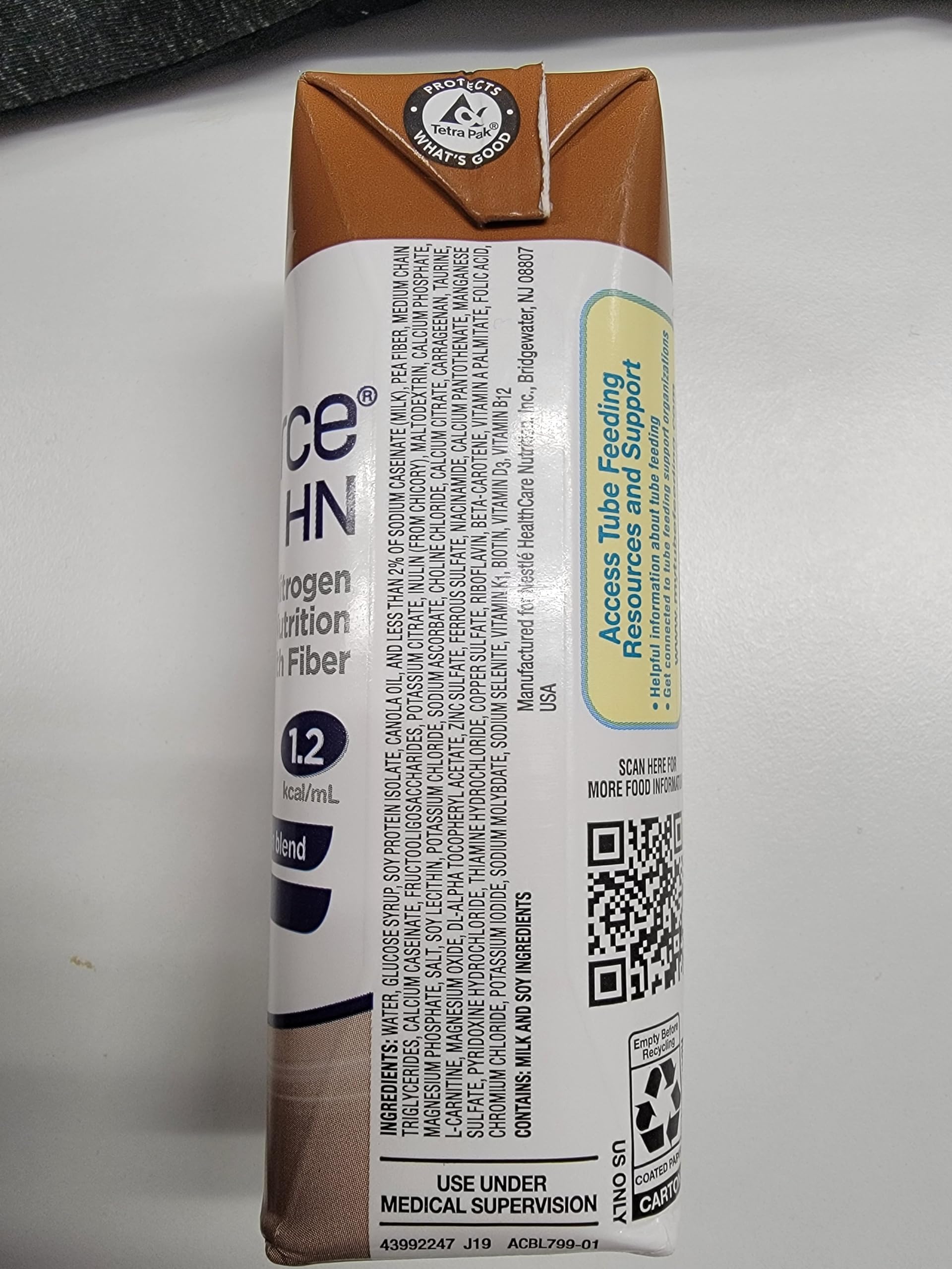 Fibersource HN ready-to-pour cup suggests easy preparation for daily use.