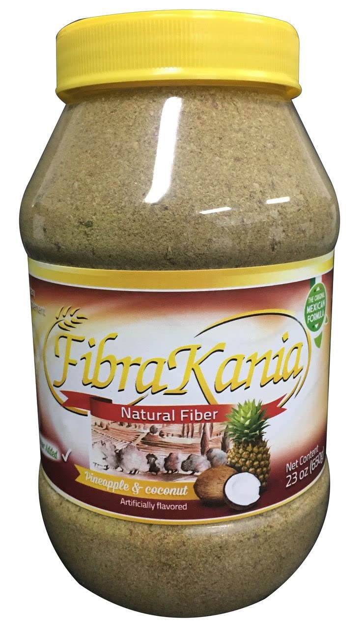 Fibra Kania Pineapple & Coconut label highlights natural fiber ingredients.