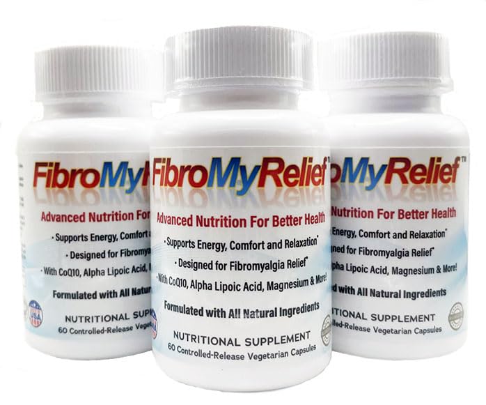 FibroMyRelief bottle front showing packaging for daily supplement routine