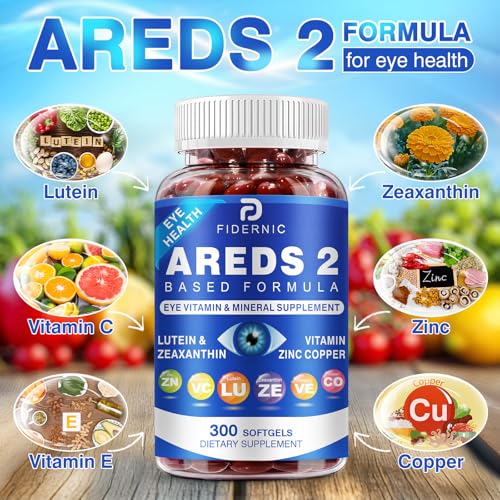 FIDERNIC AREDS2 lutein and zeaxanthin 5mg/1mg supports macular pigment.
