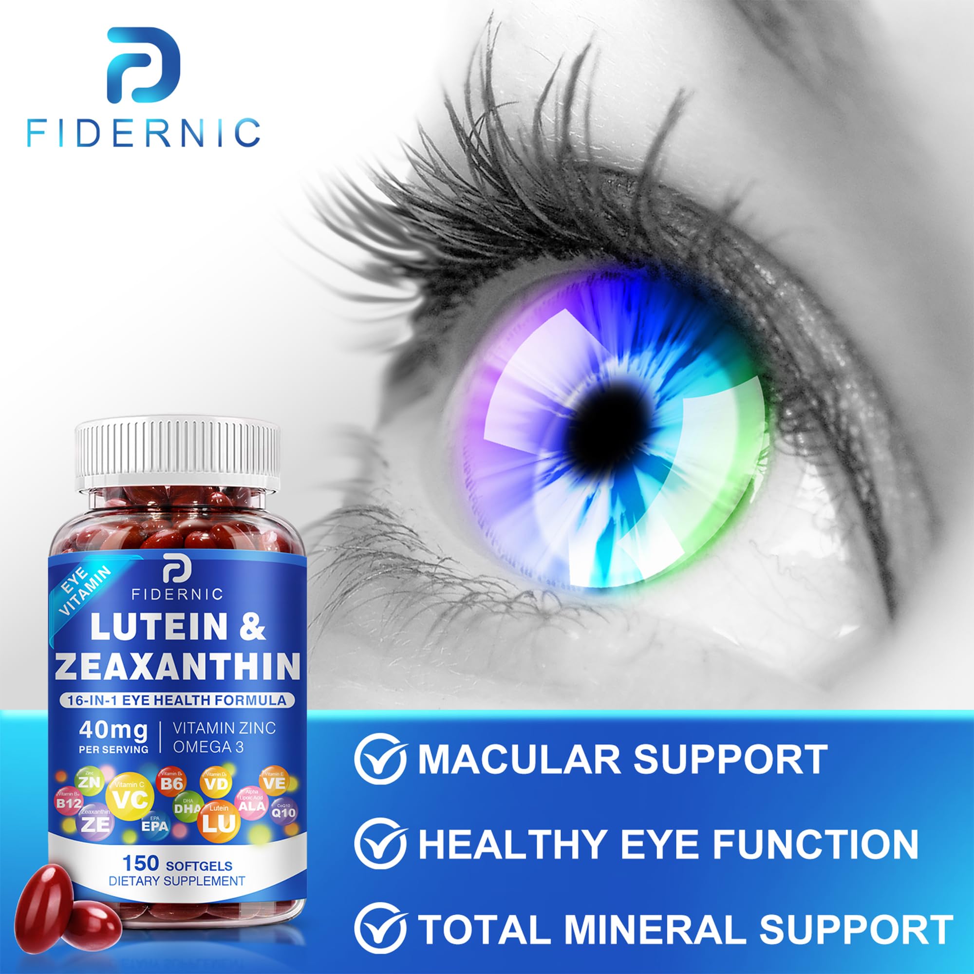 FIDERNIC GMP-certified eye supplement with clean ingredients