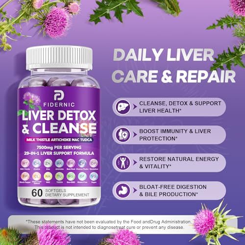 FIDERNIC Liver Cleanse label highlights artichoke and beetroot blend ingredients.