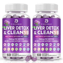 FIDERNIC Liver Cleanse bottle on a counter for daily liver support.