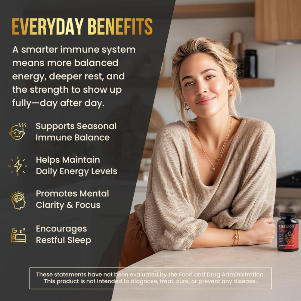 Fierce Immunity capsules-closeup highlighting easy-to-take daily capsules for busy lives