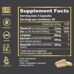 Fierce Immunity immune-support-blend close-up featuring Vitamin C, Quercetin, and Zinc