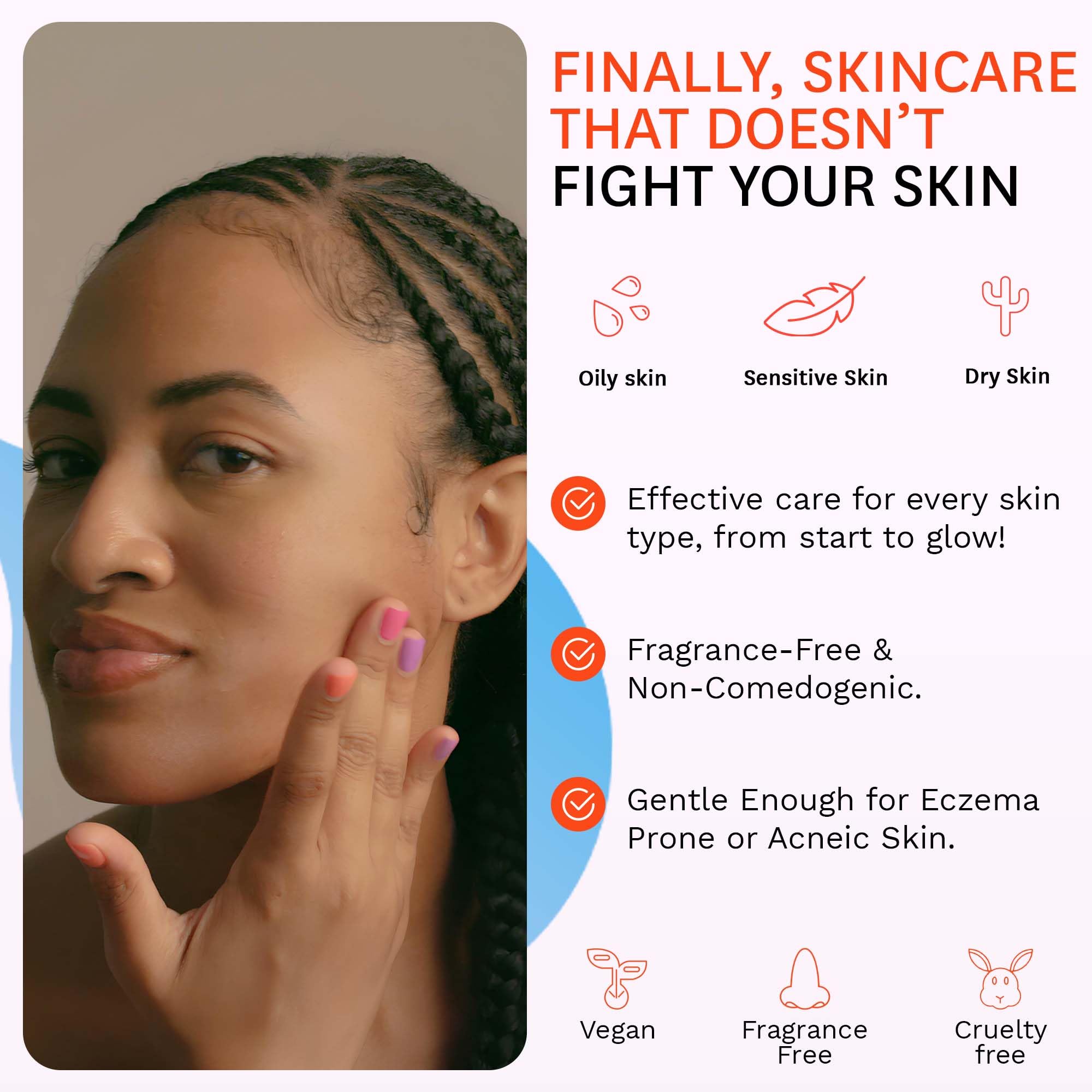 Fig.1 Vitamin C 15% serum texture swatch shows lightweight, airy feel