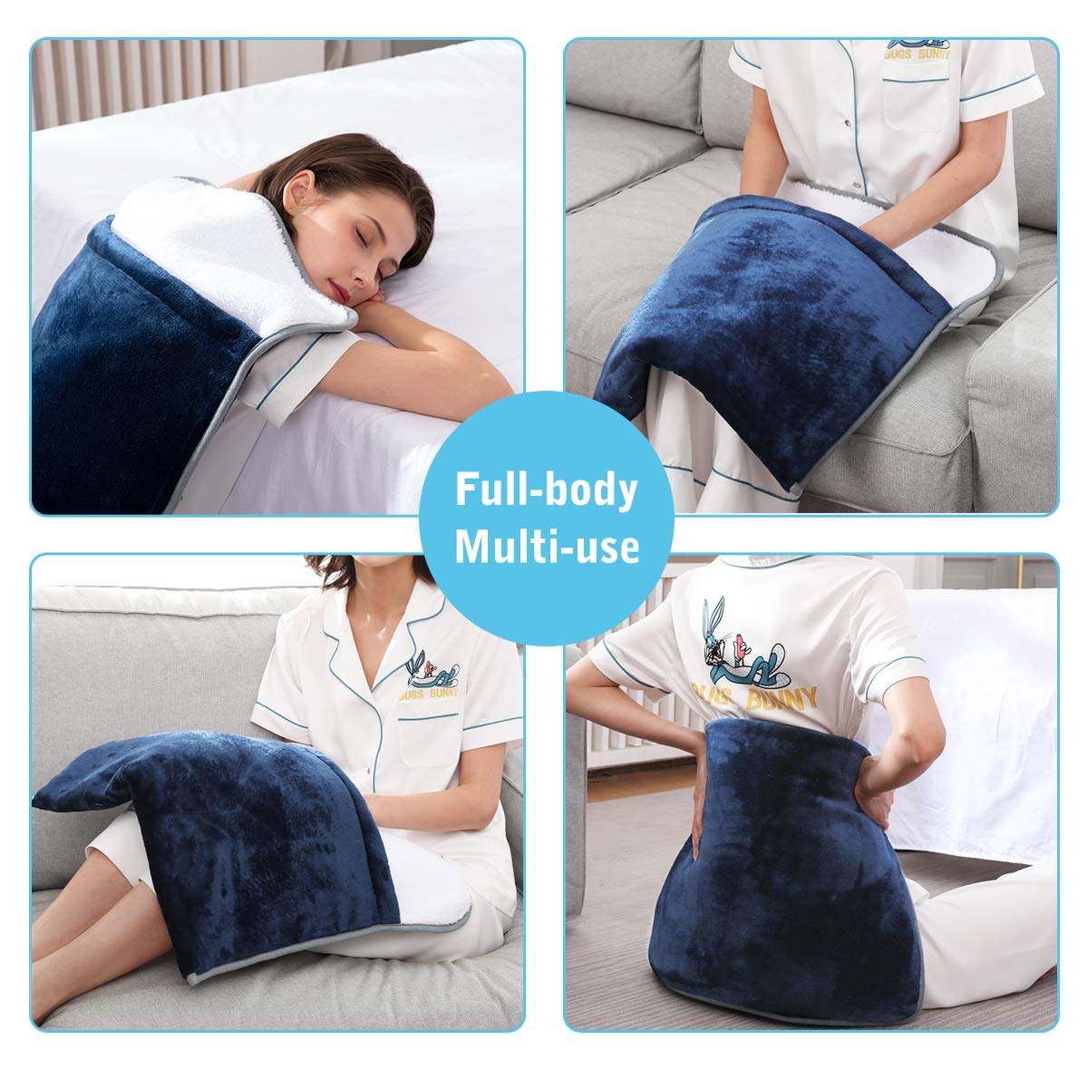 FIGERM Heating Pad offers a 10-foot cord for flexible placement anywhere.