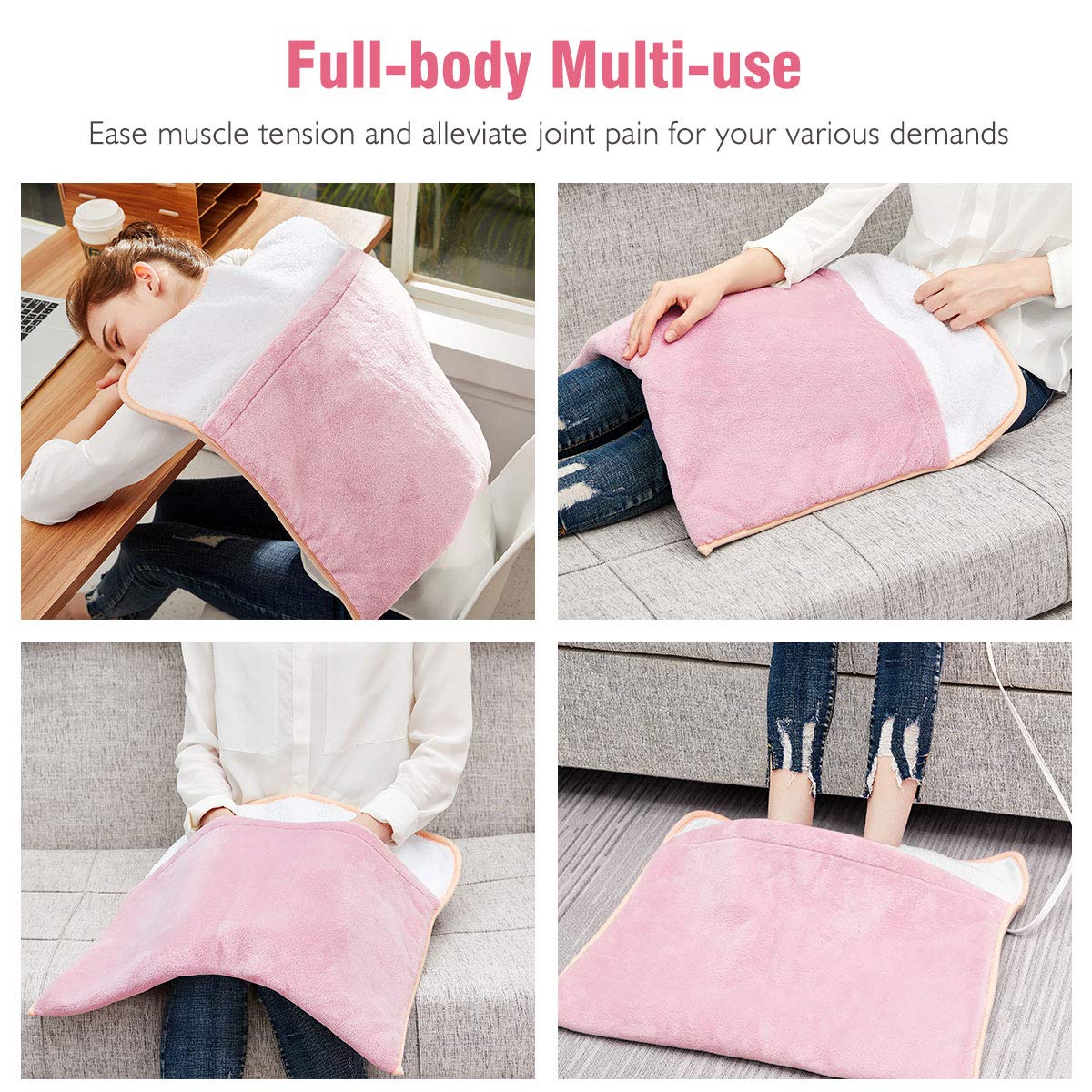 FIGERM king-size heating pad showing heat-control panel for custom warmth