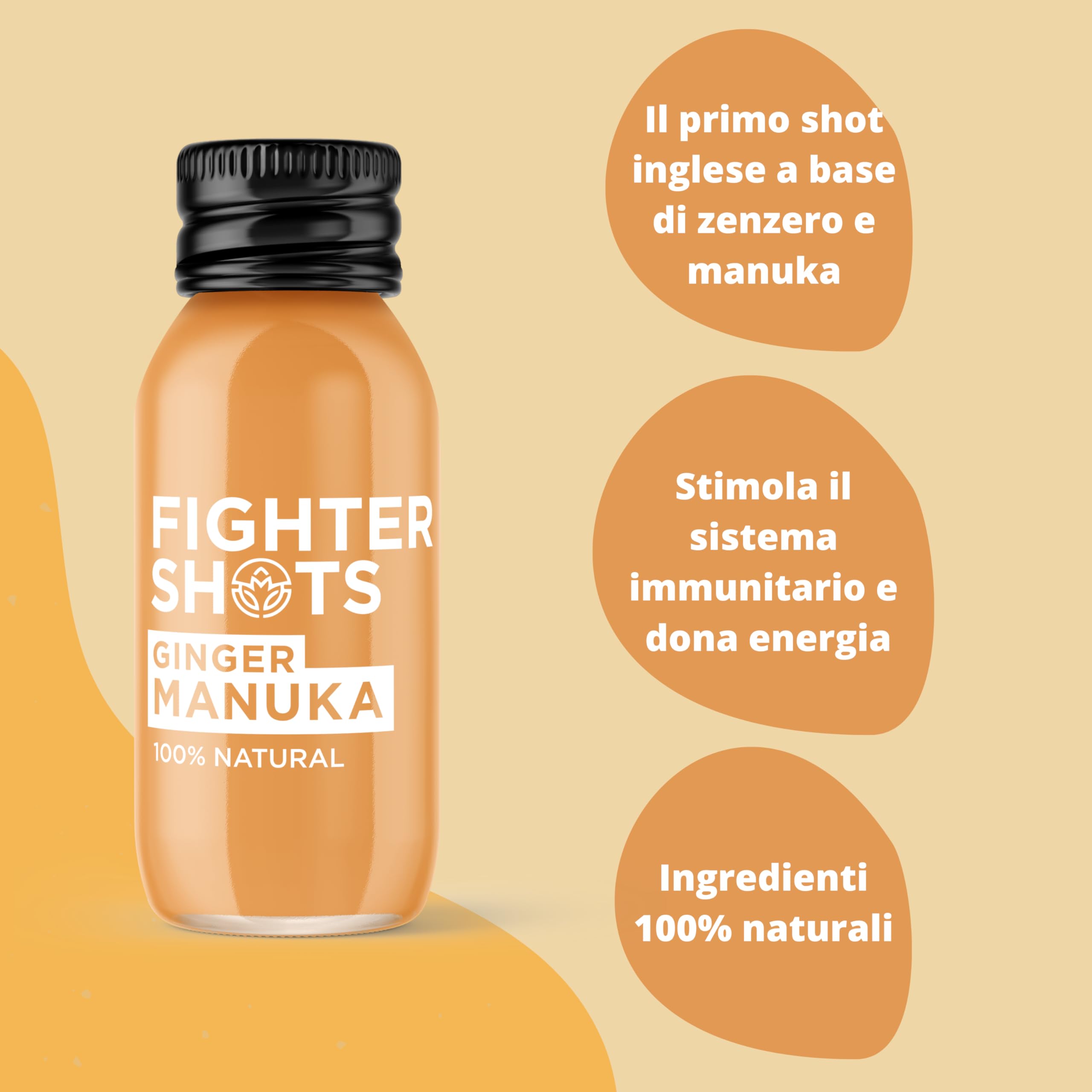 Fighter Shots honey lemon ingredients showcase natural flavors with a bright finish.