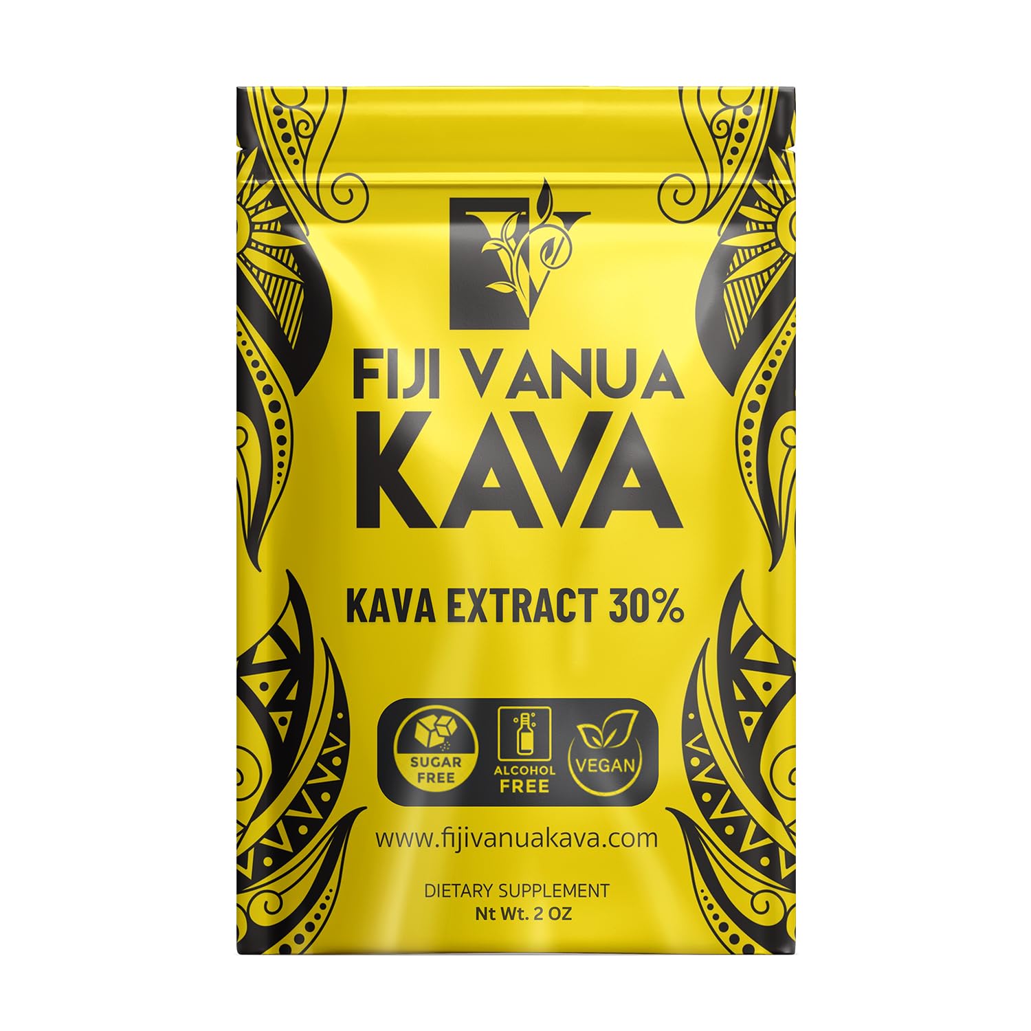 Fiji Vanua Kava 30% extract bottle shows high-potency powder for quicker relaxation
