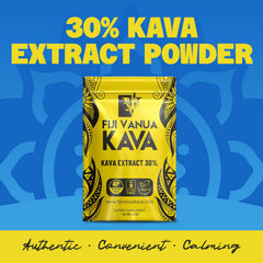 Fine dissolve powder being stirred into water for easy kava preparation