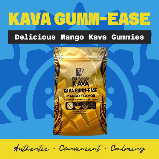 Texture close-up of GUMM-Ease mango-kava gummy.