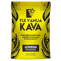 Fiji Vanua Kava Lewena Powder front packaging, signaling premium smooth brew