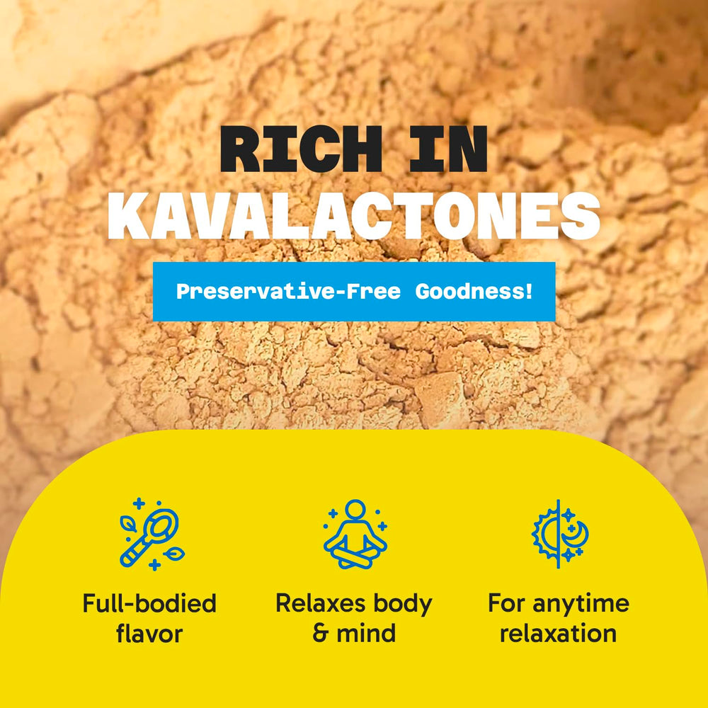 Medium grind supports classic, easy kava brewing.