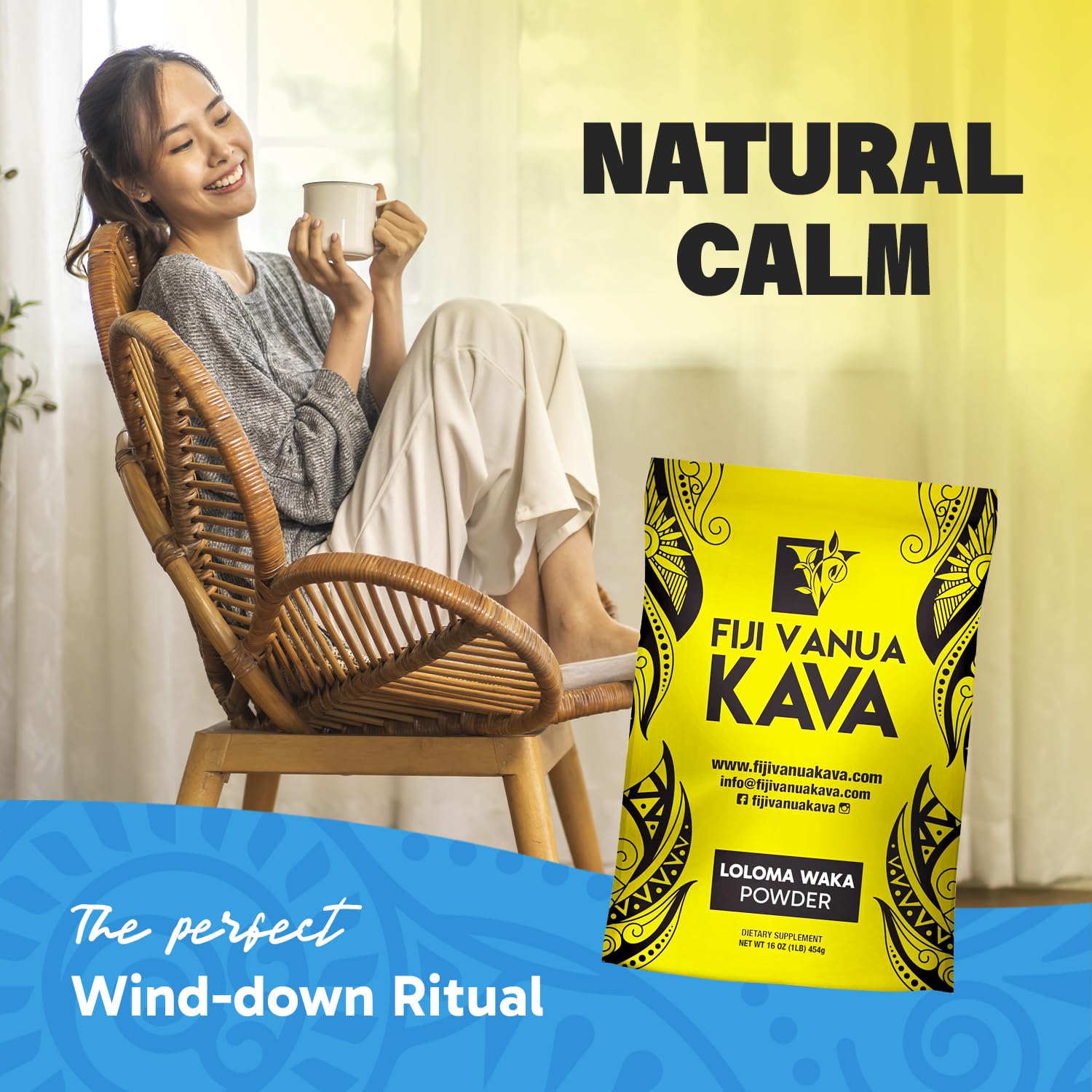 Premium packaging showcasing noble kava roots and careful processing.