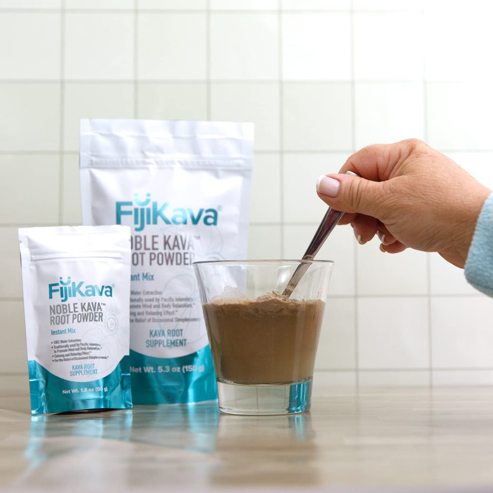 Easy instant mix with water; FijiKava for quick calm and focus.