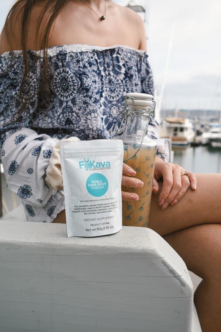 FijiKava kava powder close-up highlights earthy aroma and natural flavor
