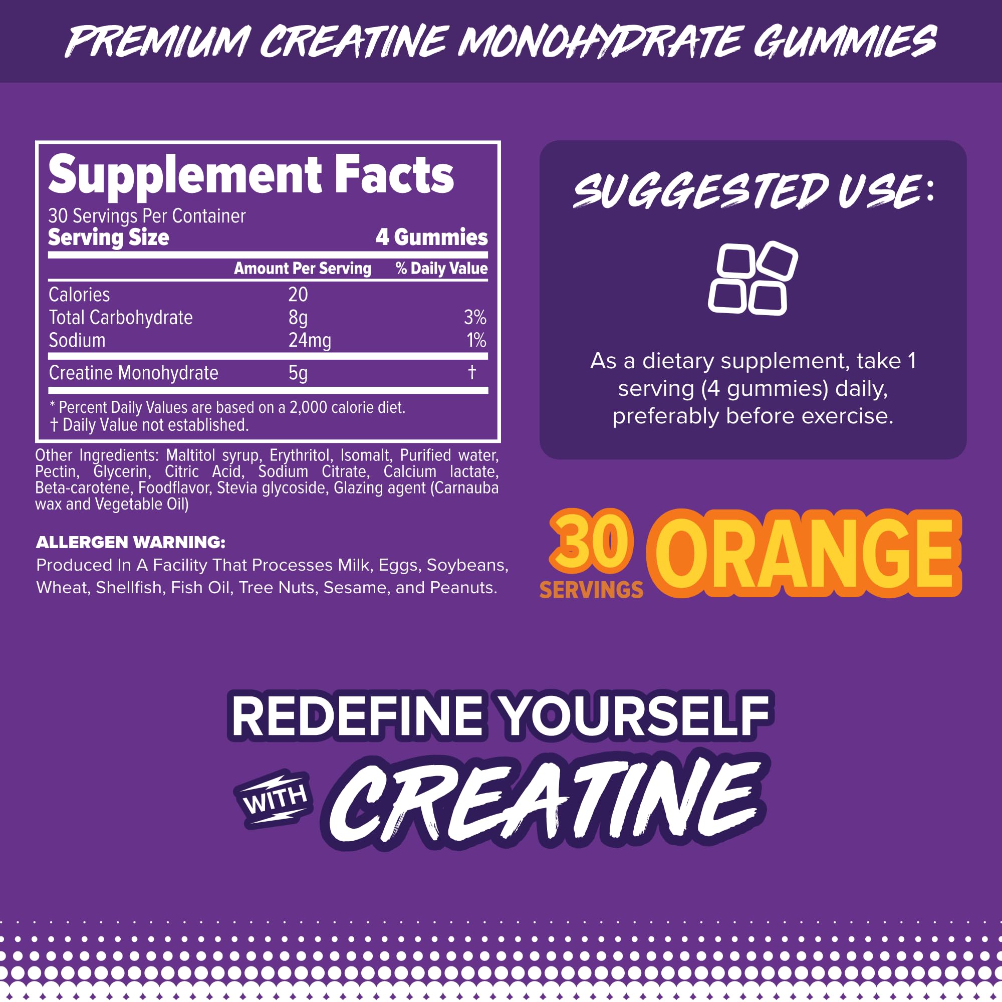 FINAFLEX Creatine Gummies serving close-up shows chewy texture for pre-workout use