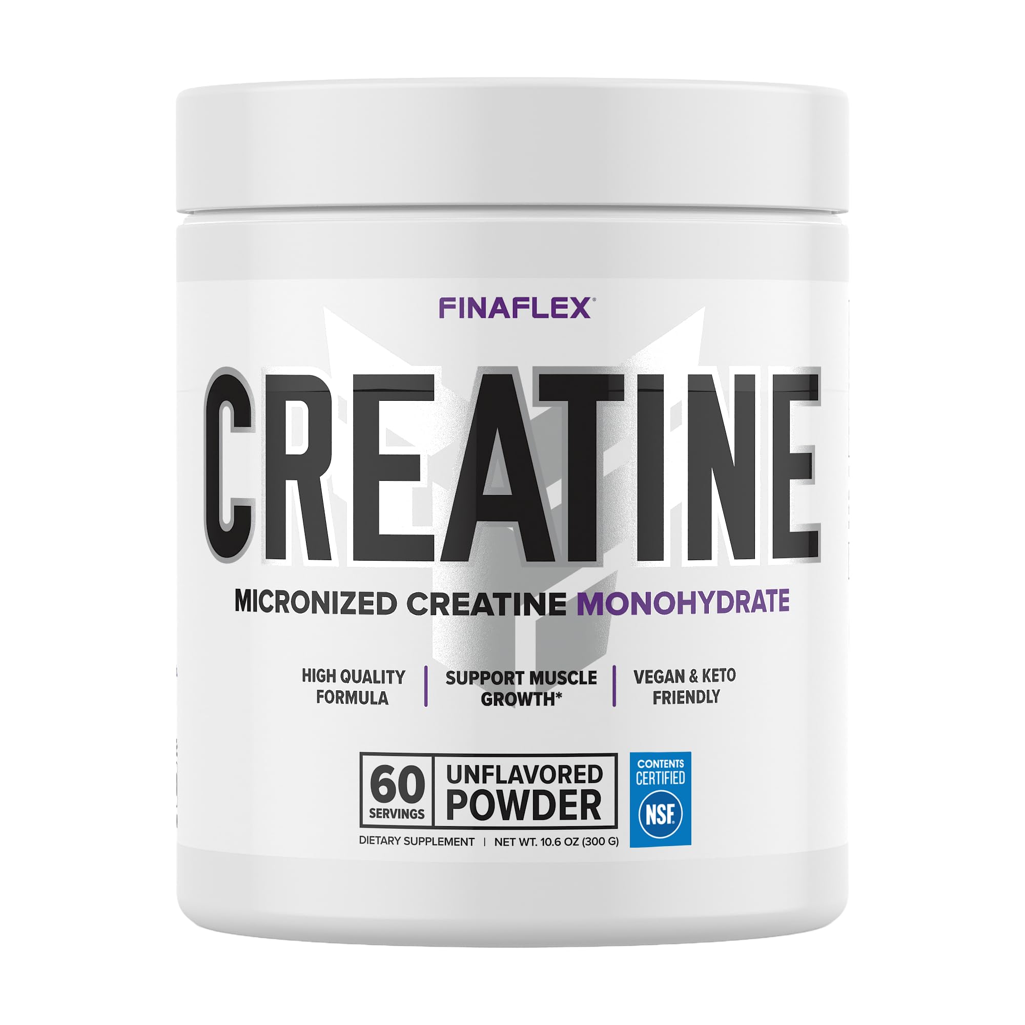 FINAFLEX Pure Creatine bottle front showing a clean strength supplement for workouts