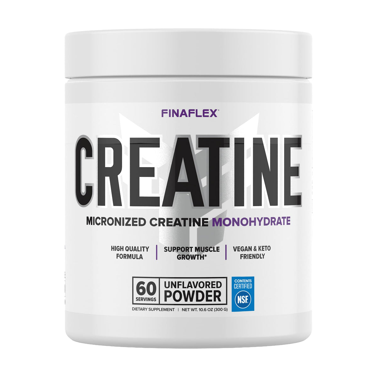 FINAFLEX Pure Creatine bottle front showing a clean strength supplement for workouts